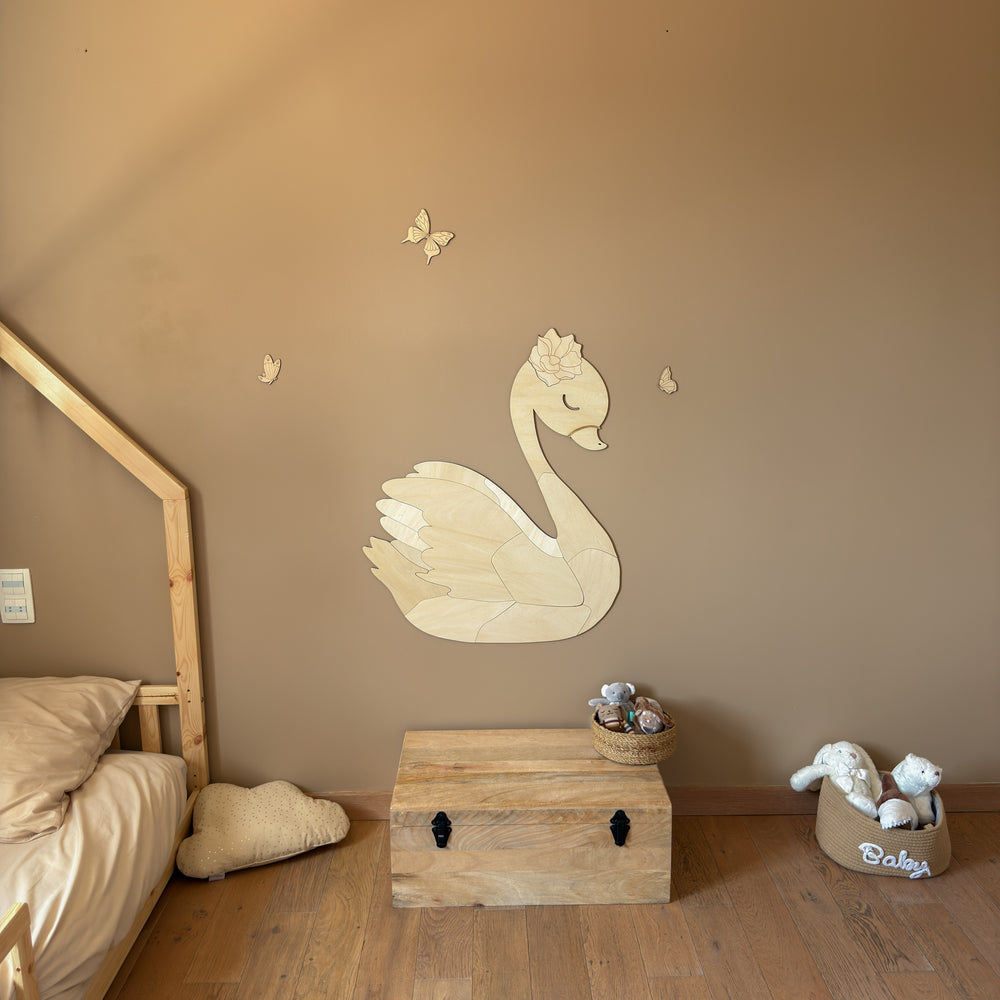 Camille le Cygne XL — décor mural en bois, vue 3